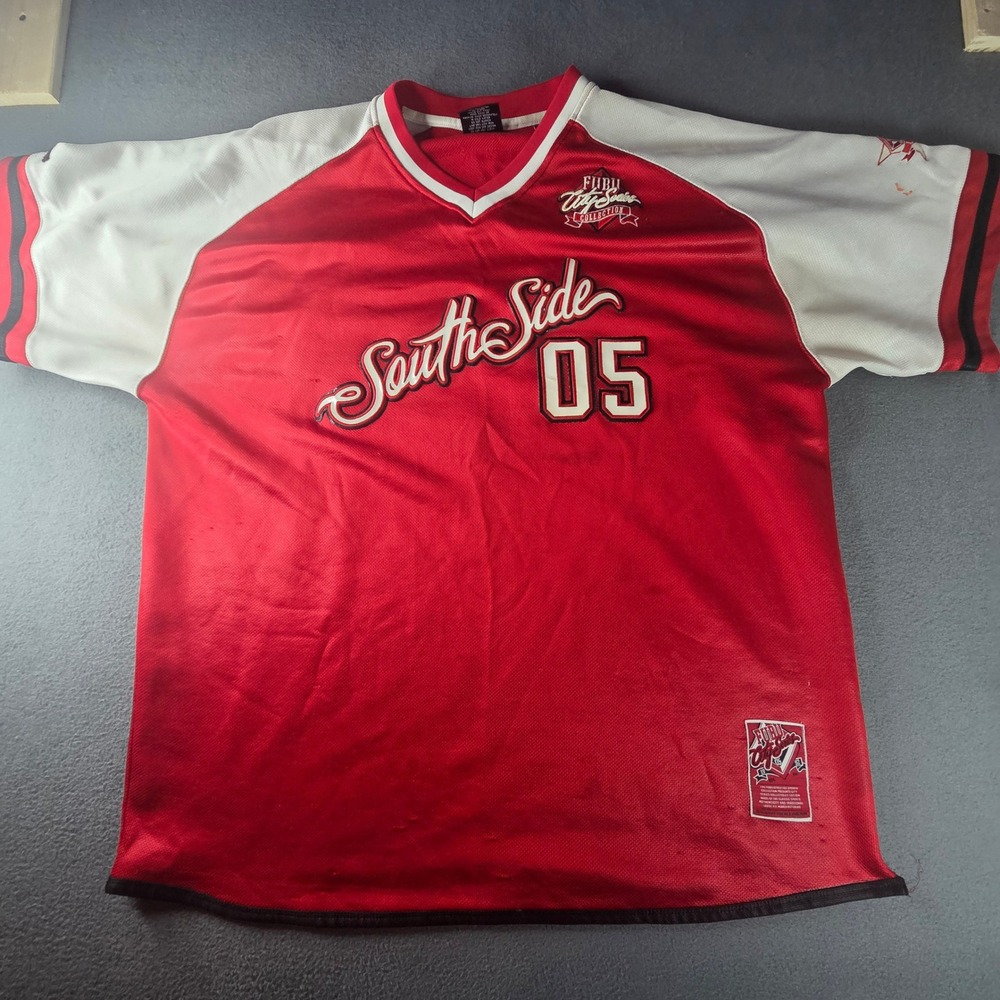 Vintage FUBU Athletics City Series South Side 05 Baseball Jersey Red White 3X
